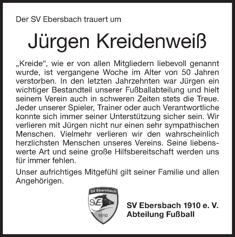  Traueranzeige für Jürgen Kreidenweiß vom 06.05.2021 aus NWZ Neue Württembergische Zeitung