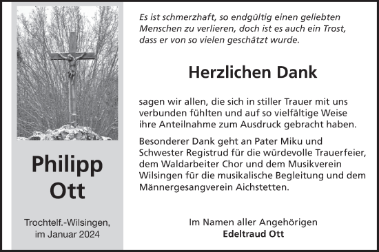Traueranzeige von Philipp Ott von Alb-Bote/Metzinger-Uracher Volksblatt