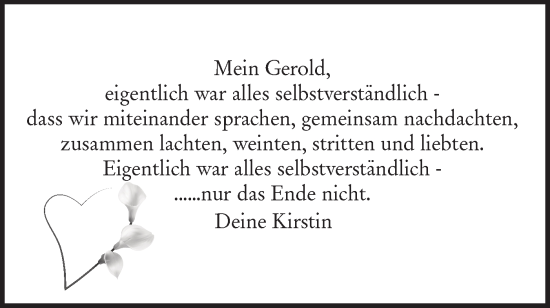 Traueranzeige von Gerold Heinrich von NWZ Neue Württembergische Zeitung